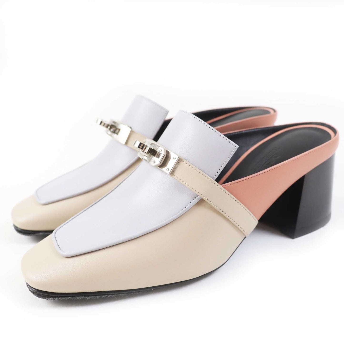 HERMES Mule leather Multi Blossom 36.5