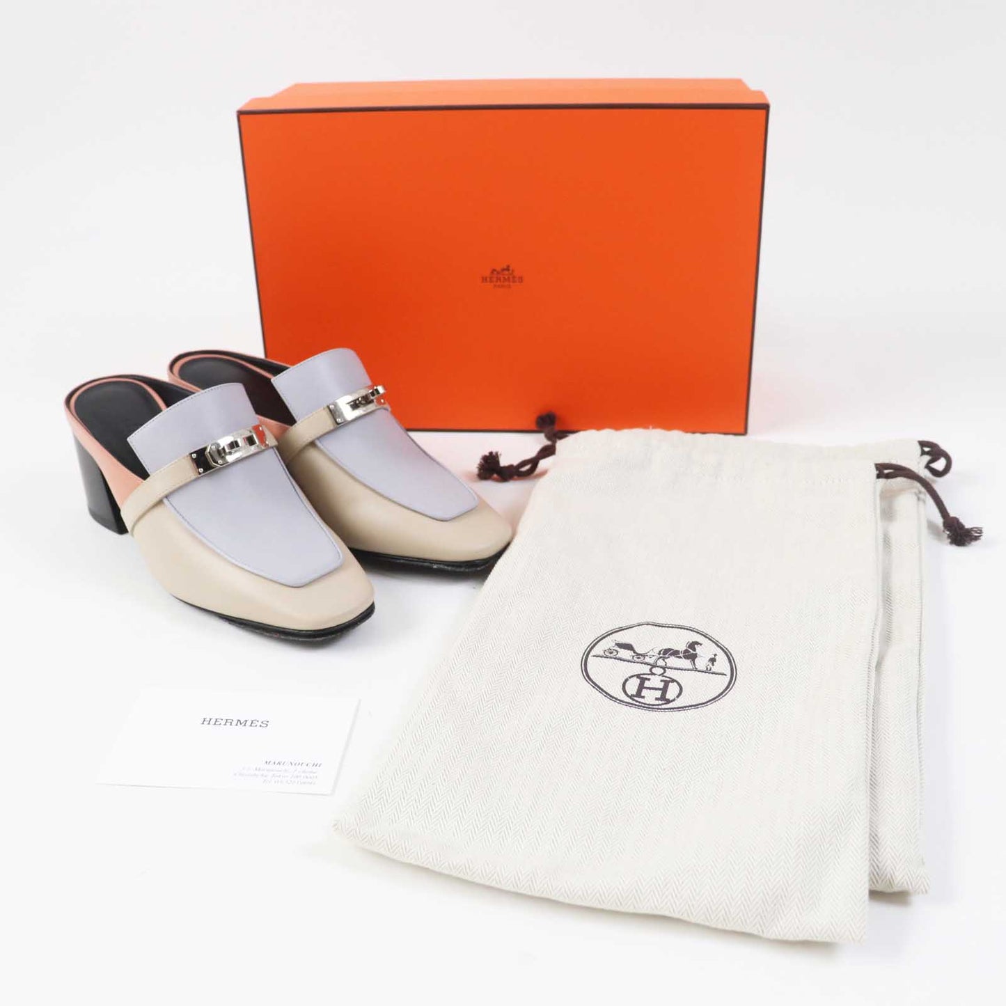 HERMES Mule leather Multi Blossom 36.5