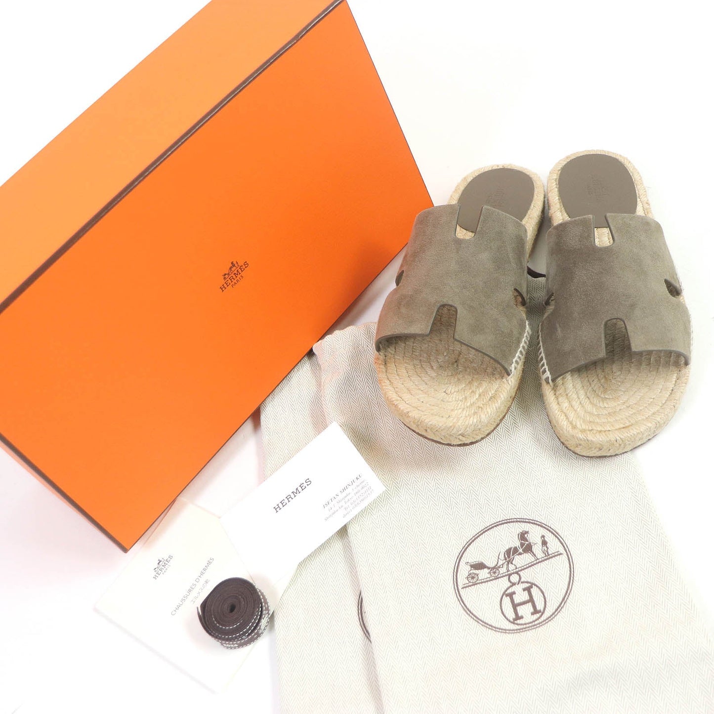 HERMES Sandals H231001ZH1J390 Chevre Veroa Etope Antigua 39