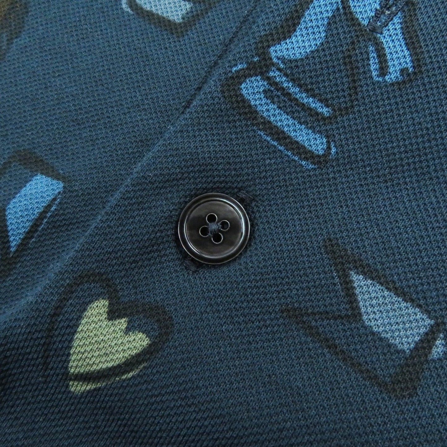 HERMES Short sleeve polo shirt cotton Navy multi-color L