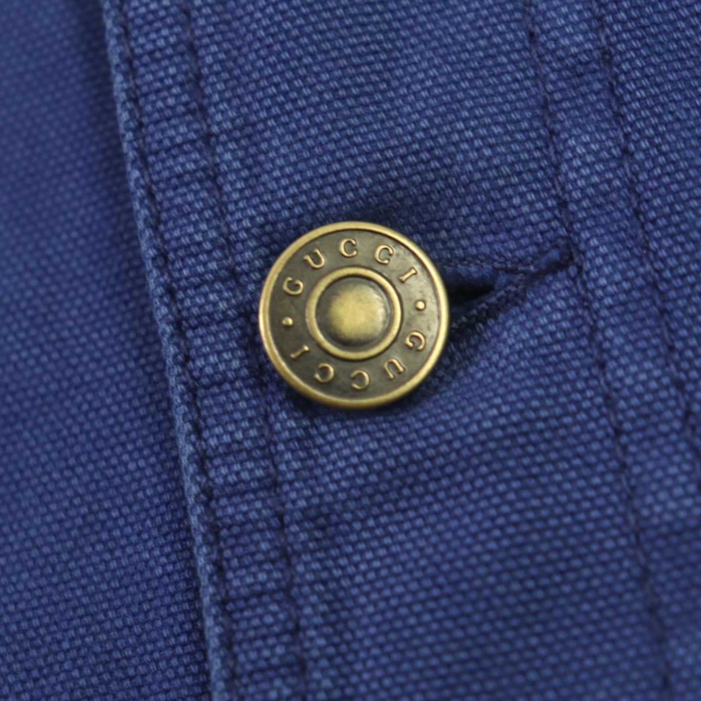 GUCCI Blouson 709636 XDB39 cotton blue-black Padded jacket Corduroy collar, GG check pattern on the back 48