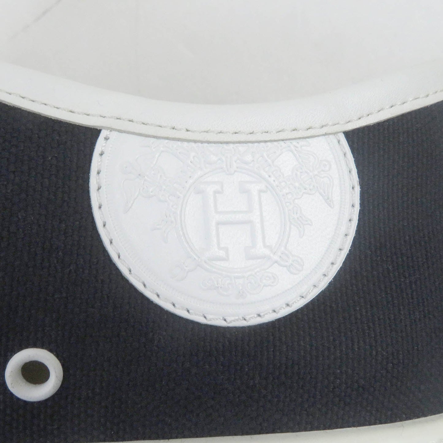 HERMES Low cut sneakers canvas Navy white Bookplate 40.5