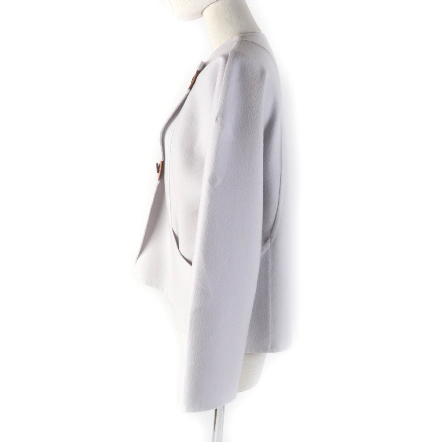 HERMES No color jacket cashmere Light gray 36