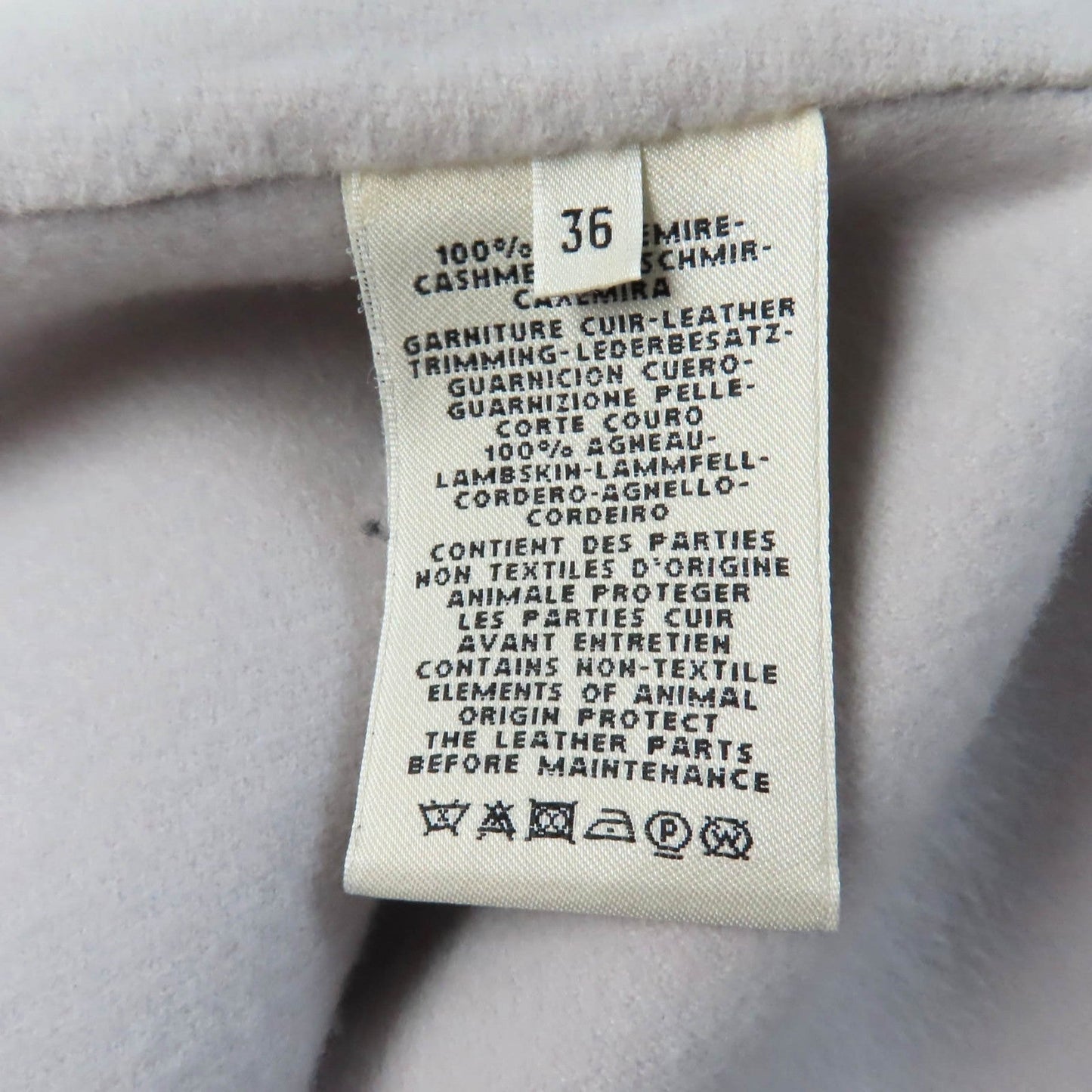 HERMES No color jacket cashmere Light gray 36