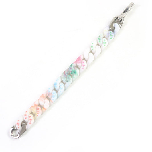 LOUIS VUITTON bracelet MP2851 ceramic White Silver Bracelet Chain Links Pastel M