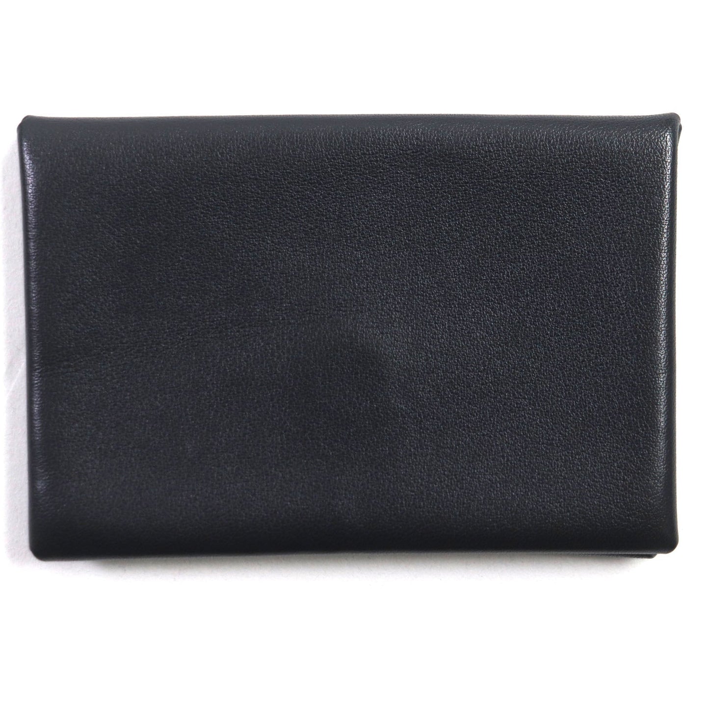 HERMES Card Case Box scarf Black Blue Saphir Calvi Verso