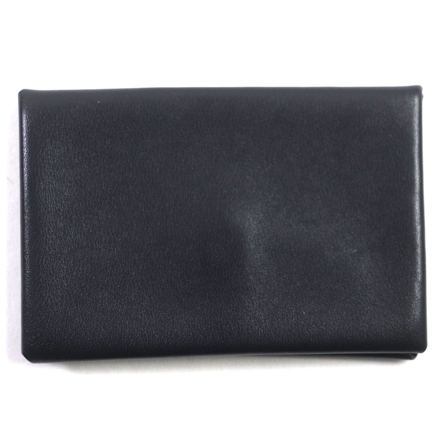 HERMES Card Case Box scarf Black Blue Saphir Calvi Verso