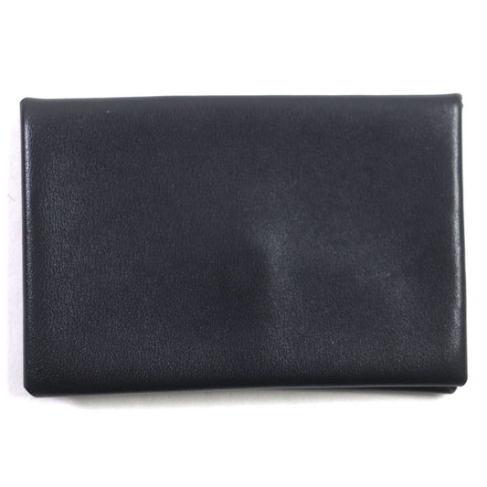 HERMES Card Case Box scarf Black Blue Saphir Calvi Verso
