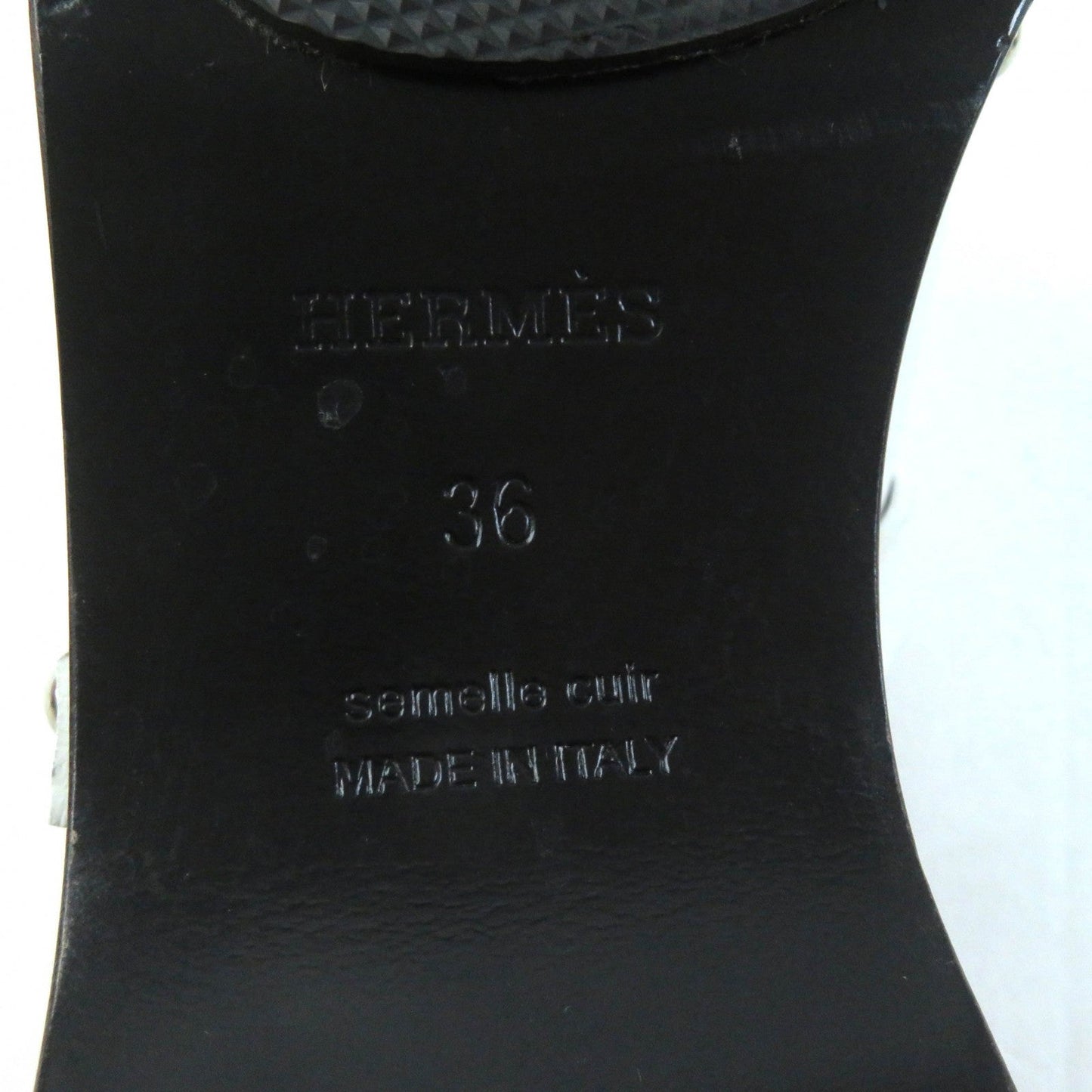 HERMES Mule leather white Carlotta 36