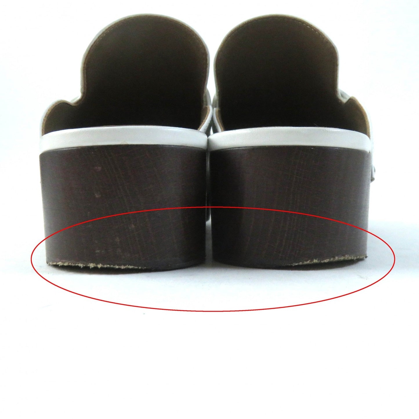 HERMES Mule leather white Carlotta 36