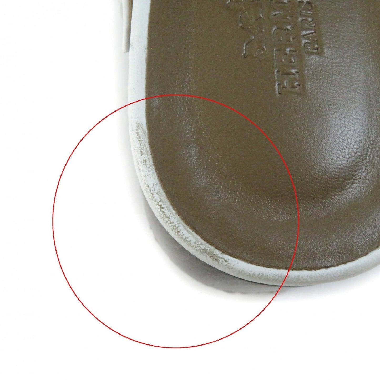 HERMES Mule leather white Carlotta 36
