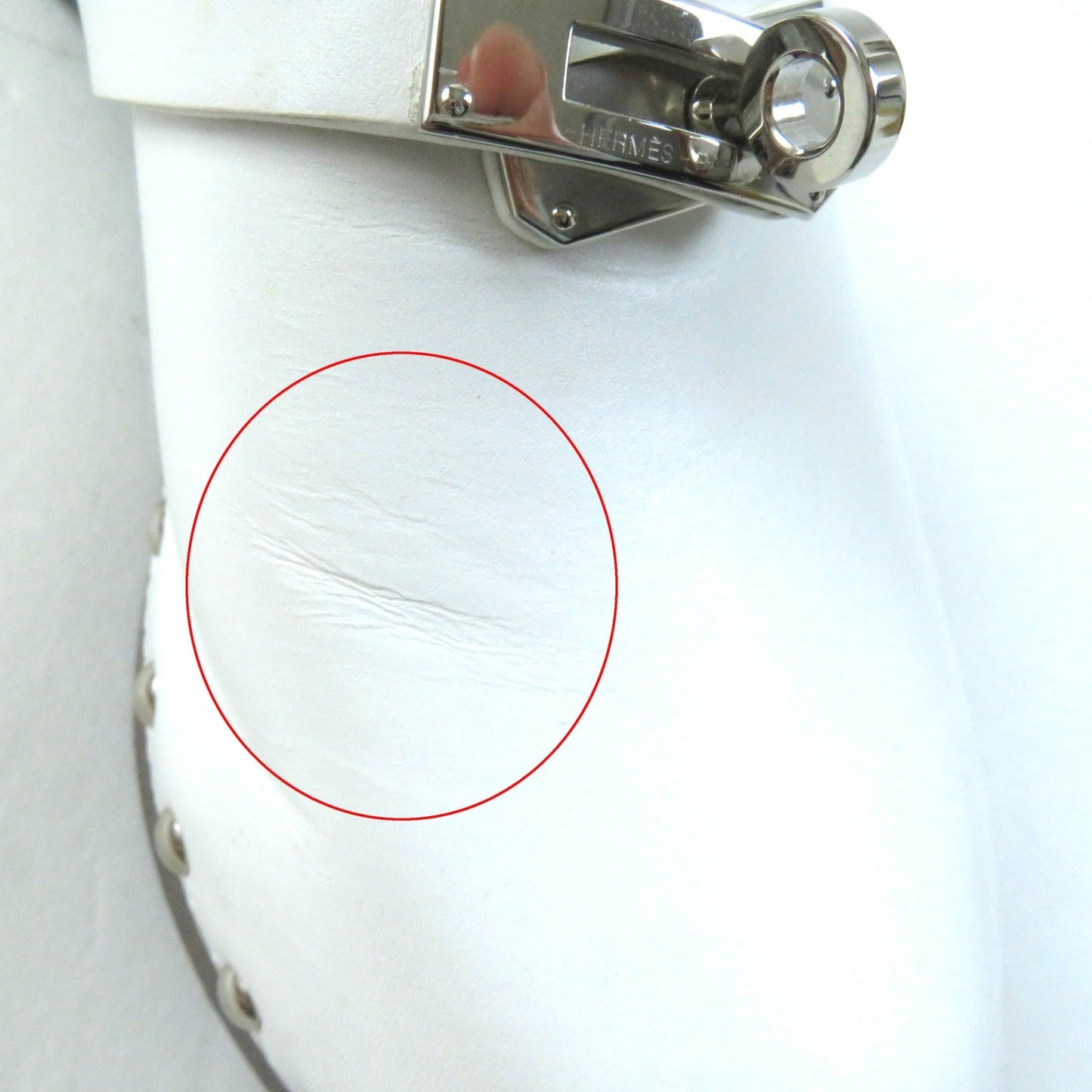 HERMES Mule leather white Carlotta 36