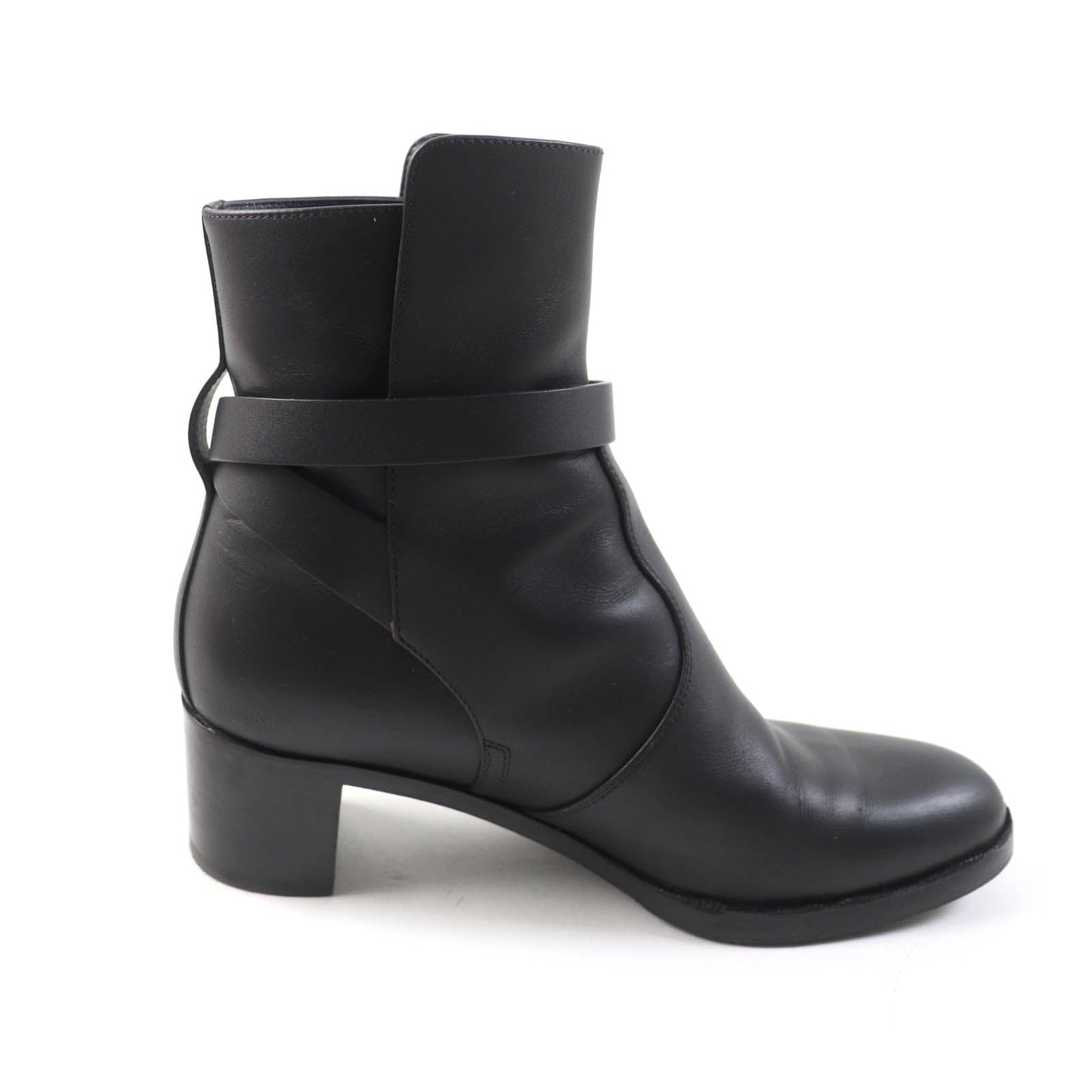 HERMES short boots leather black Saint Germain 36
