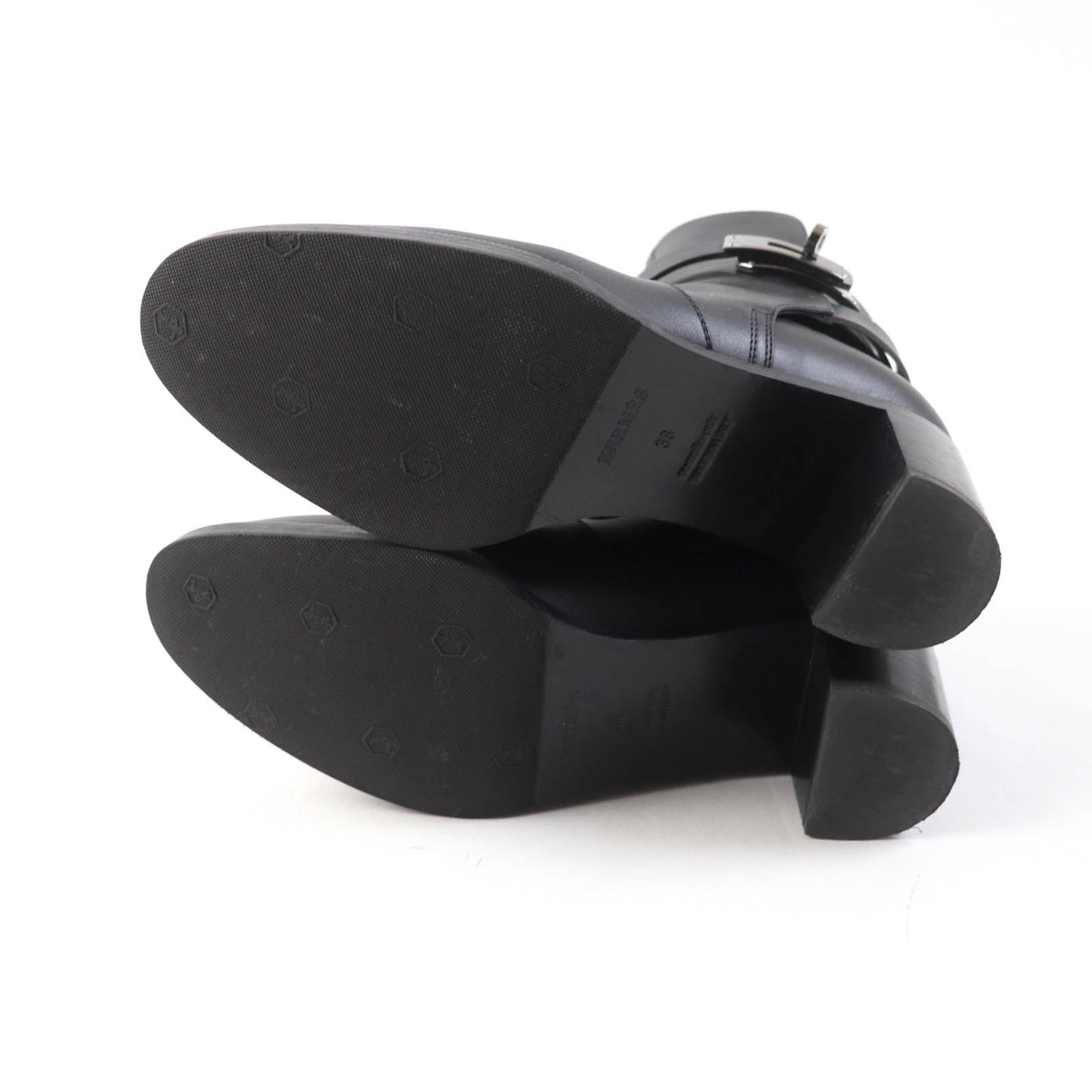 HERMES short boots leather black Saint Germain 36