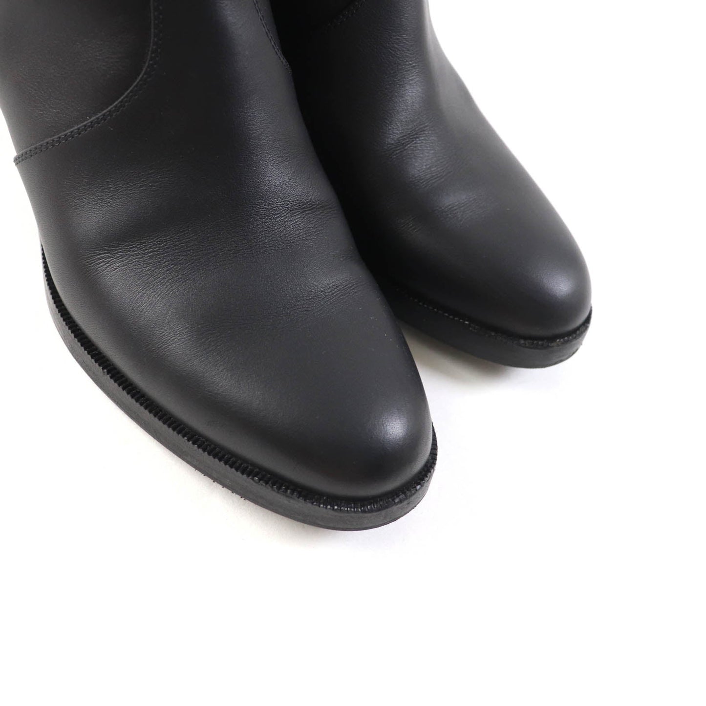HERMES short boots leather black Saint Germain 36