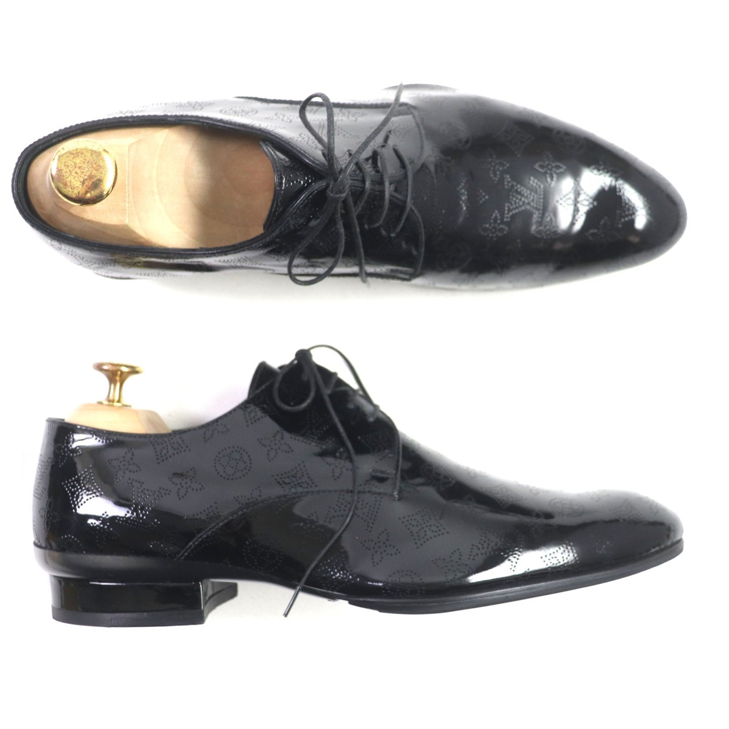 LOUIS VUITTON Dress shoes Patent leather black Monogram 5