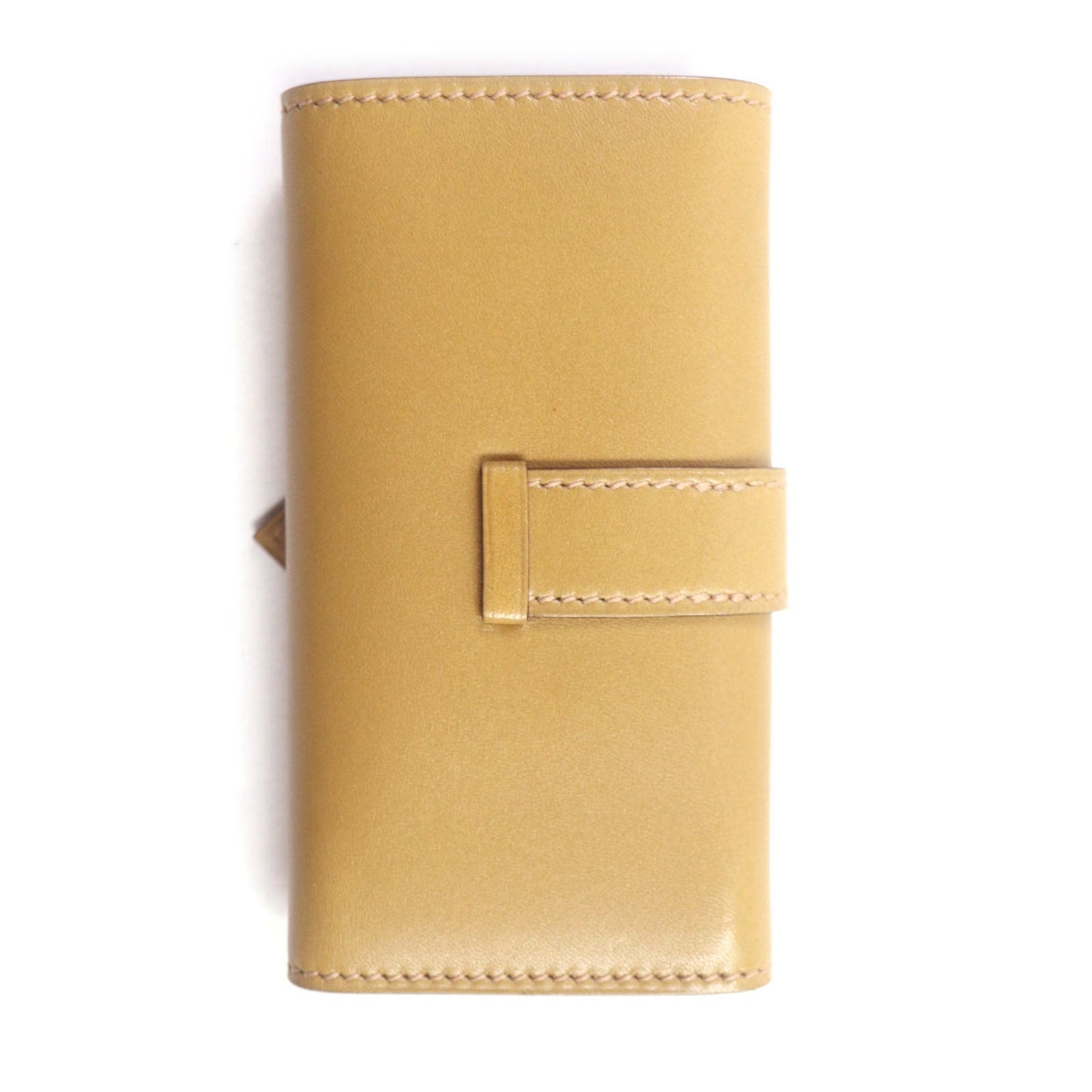 HERMES Key case Key holder  Box scarf Yellow beige Bean