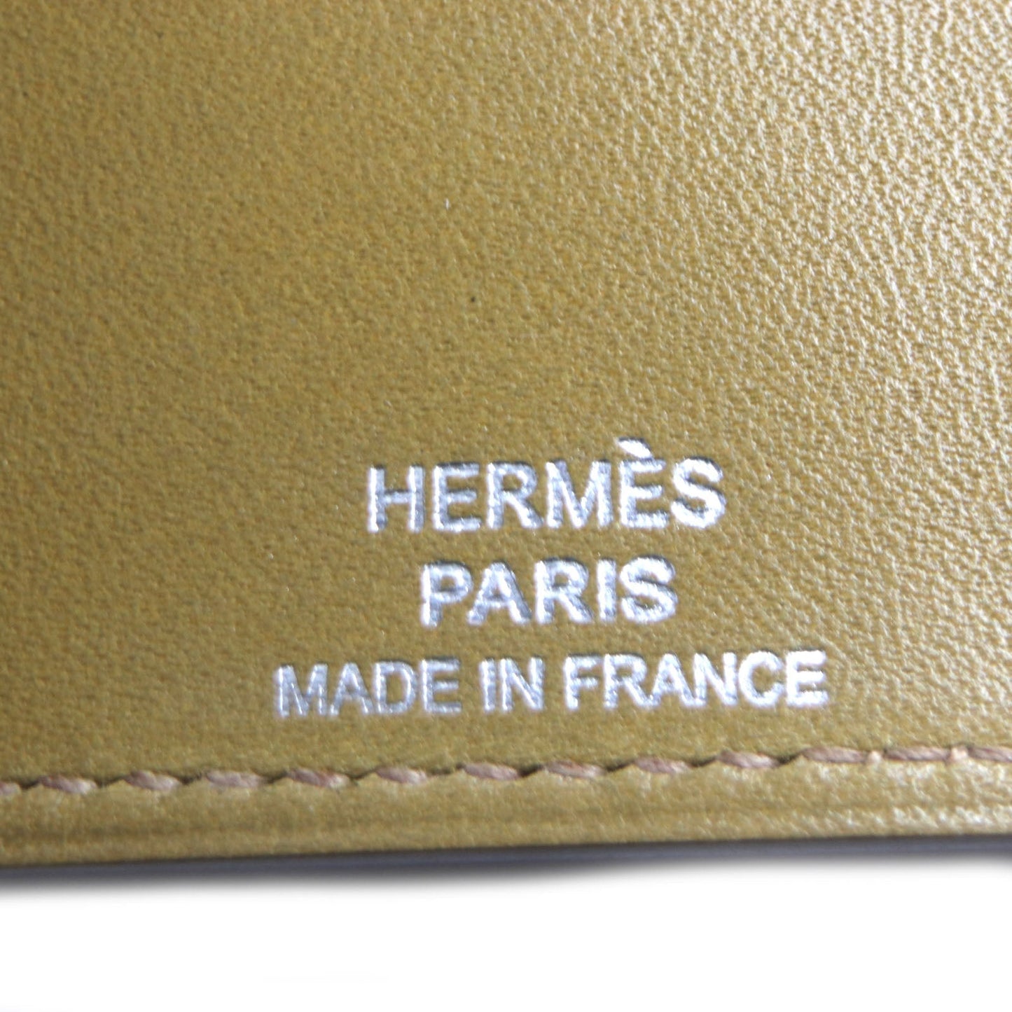 HERMES Key case Key holder  Box scarf Yellow beige Bean