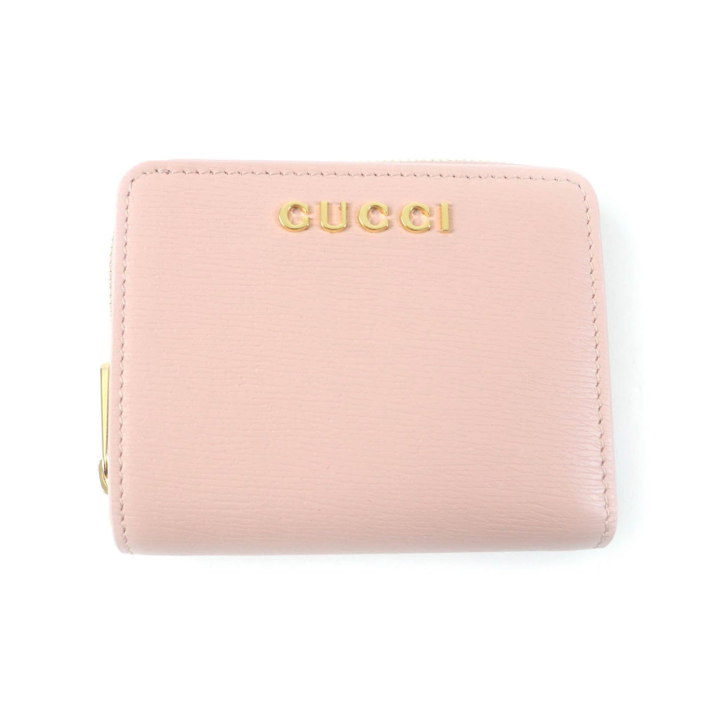 GUCCI Bifold Wallet 772639 leather Light pink Script Mini Wallet