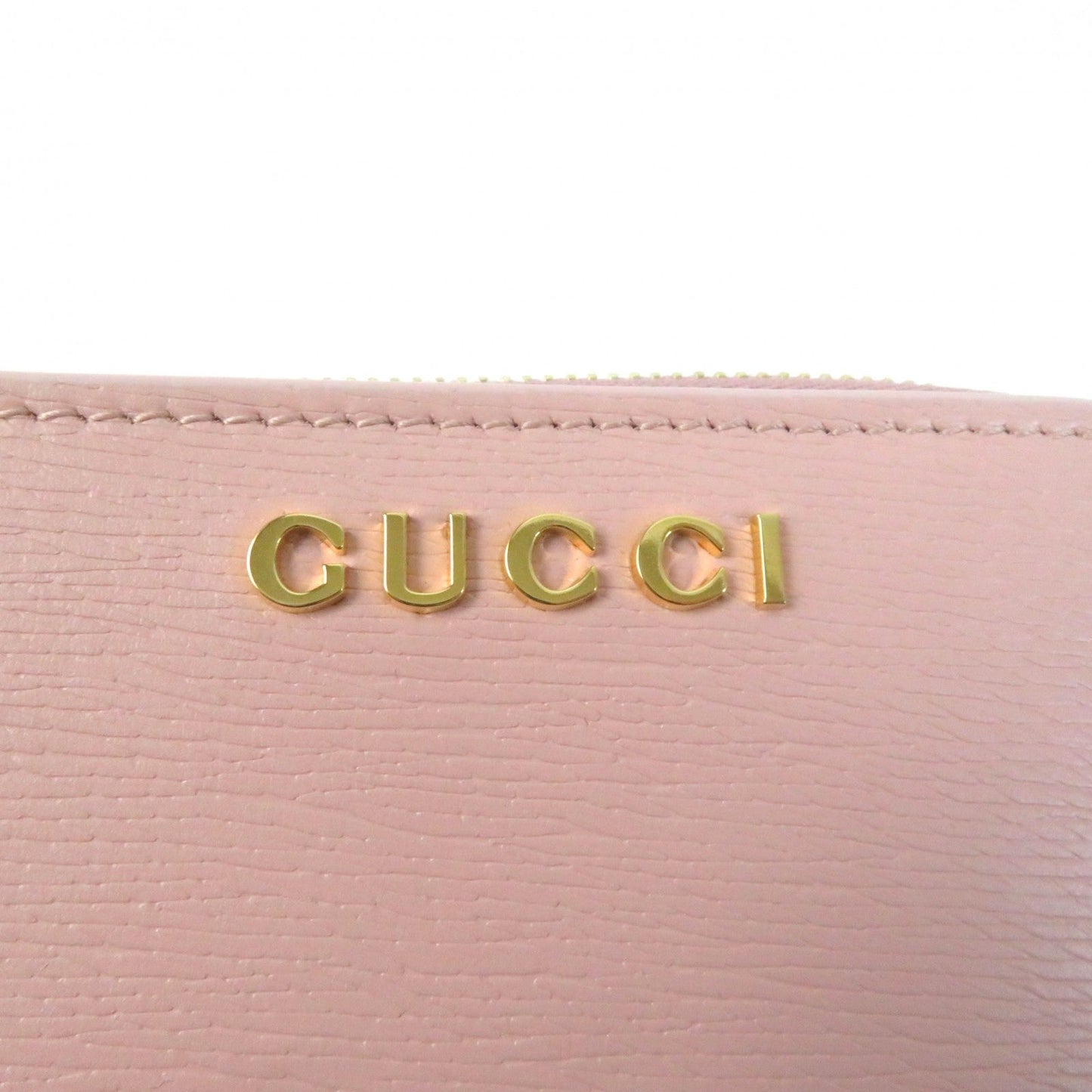 GUCCI Bifold Wallet 772639 leather Light pink Script Mini Wallet