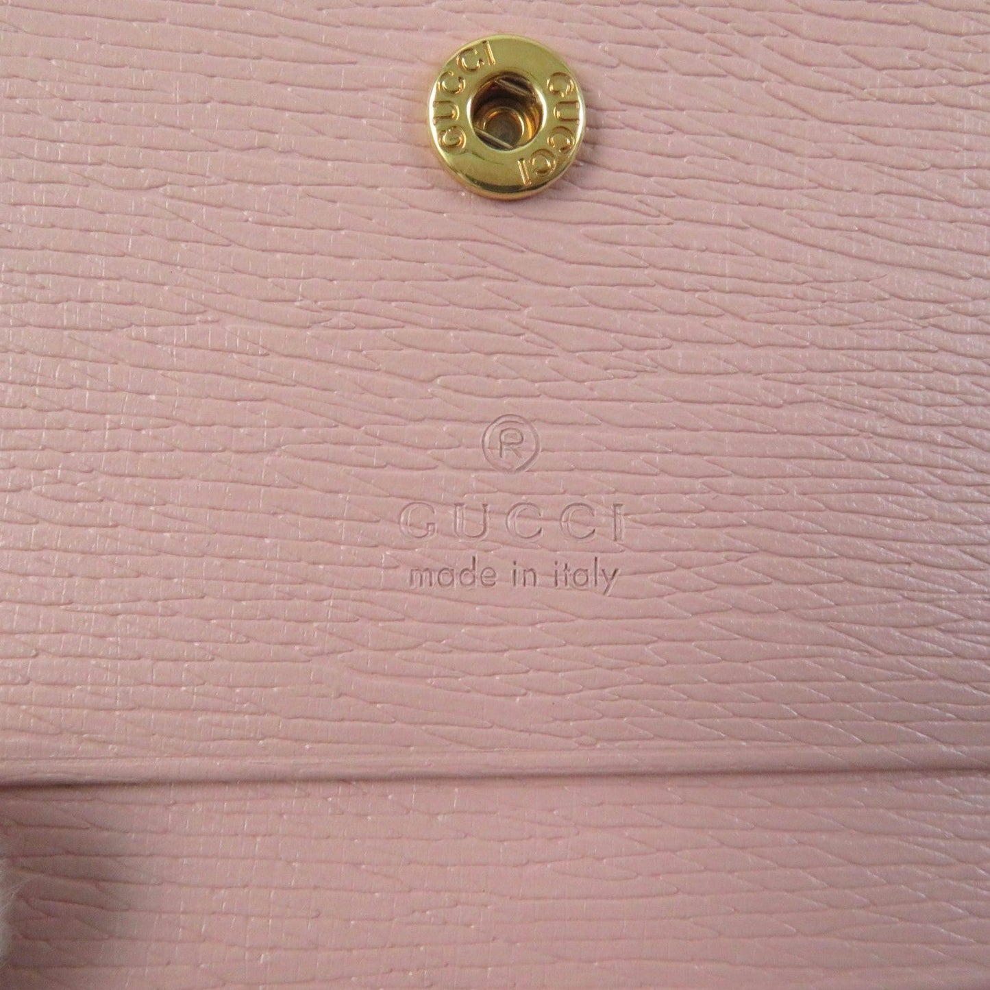 GUCCI Bifold Wallet 772639 leather Light pink Script Mini Wallet