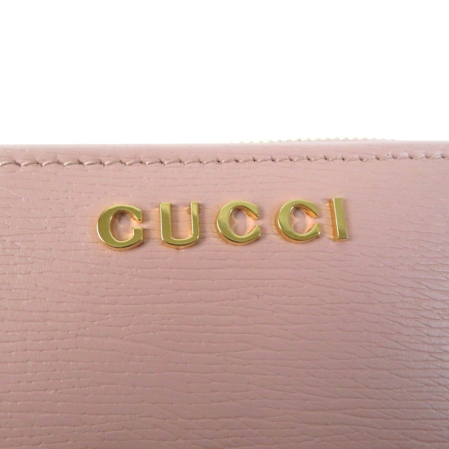 GUCCI Bifold Wallet 772639 leather Light pink Script Mini Wallet