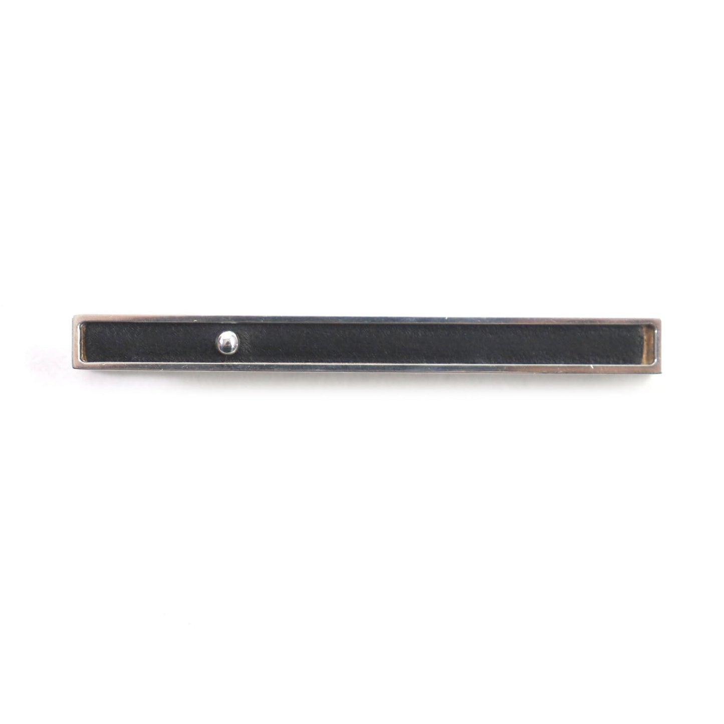 HERMES Tie pin Ag925 Silver black Clip tie bar Square neck tie pin