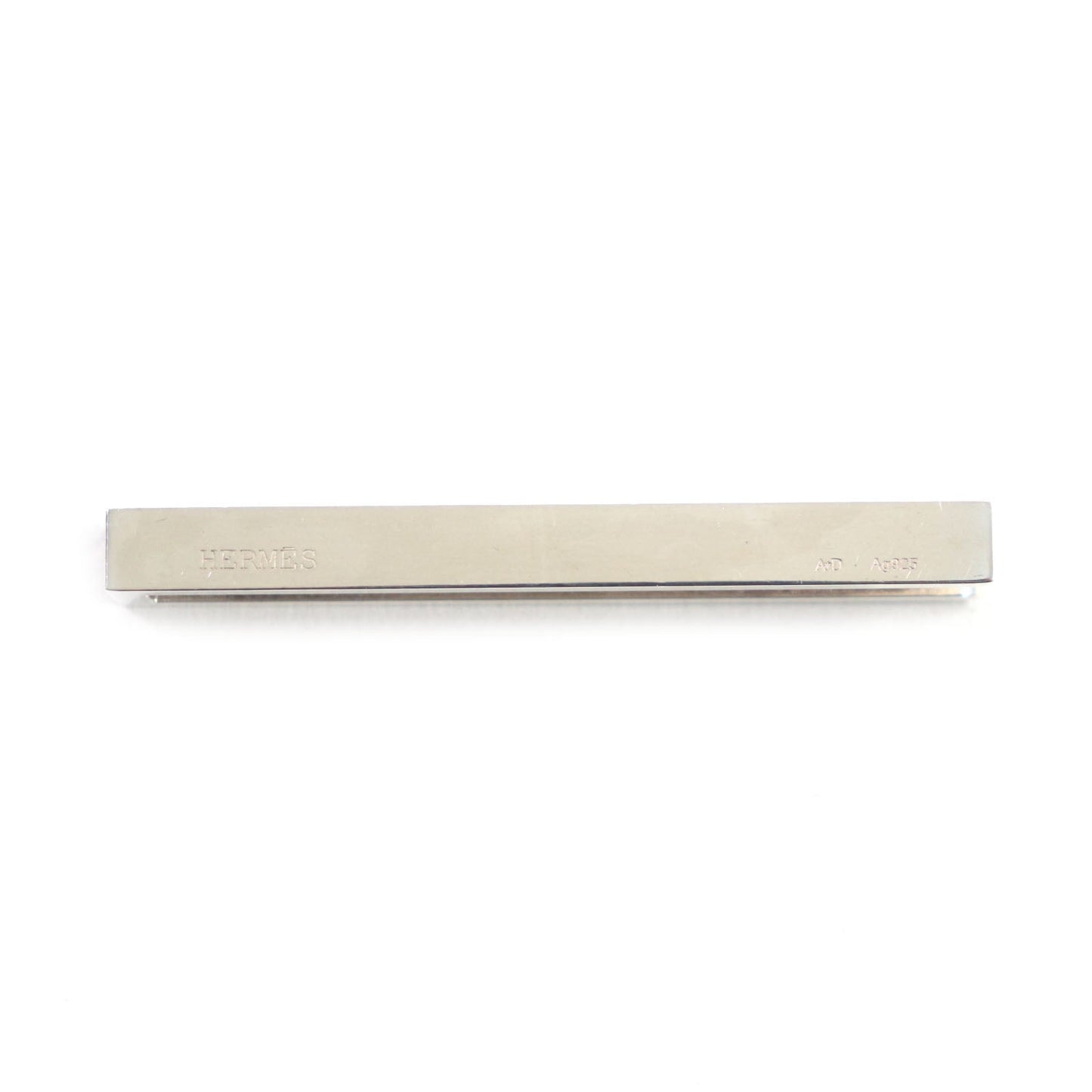 HERMES Tie pin Ag925 Silver black Clip tie bar Square neck tie pin
