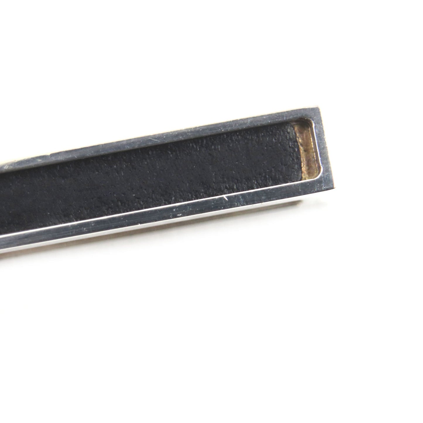 HERMES Tie pin Ag925 Silver black Clip tie bar Square neck tie pin