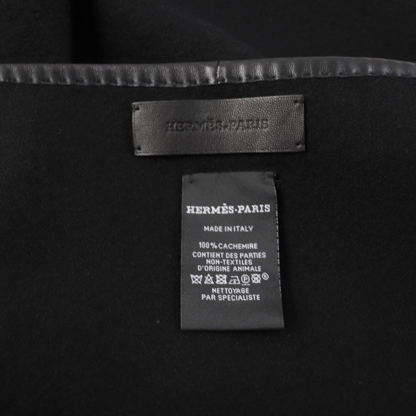 HERMES shawl cashmere black ETRIERS stirrups
