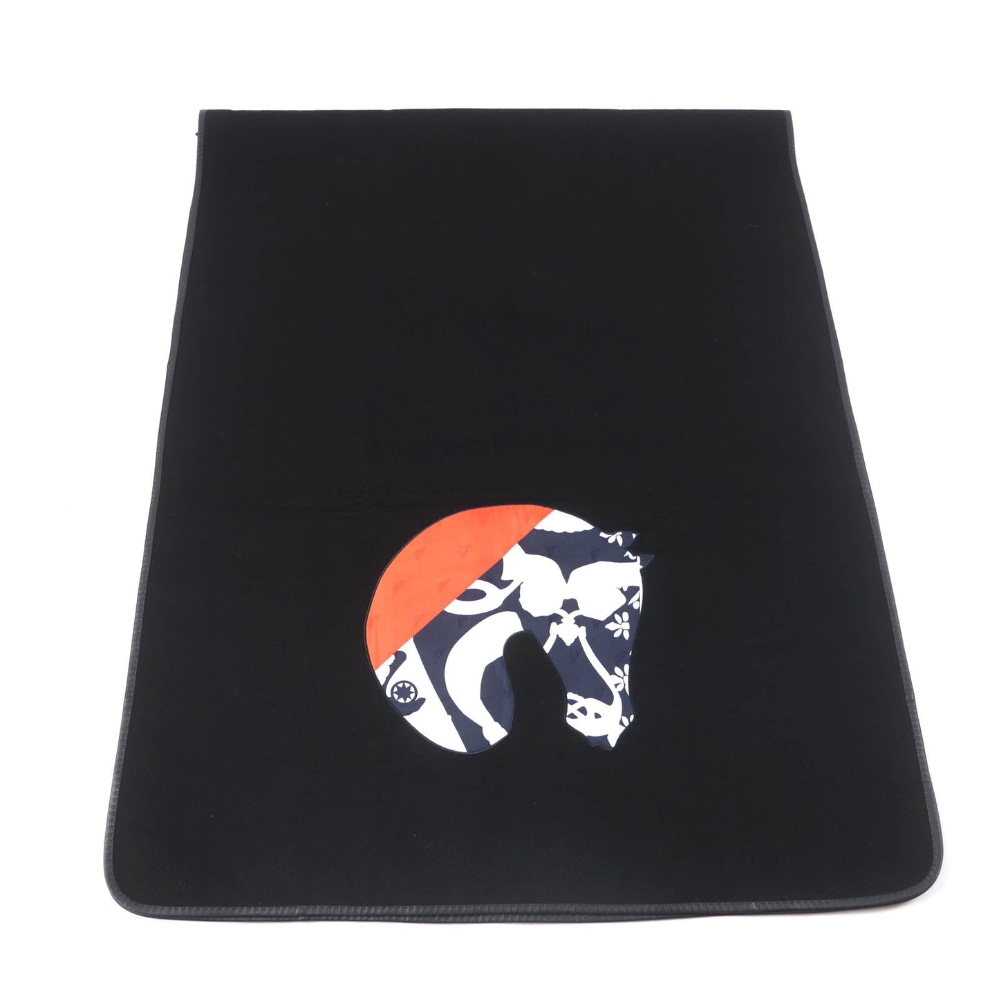 HERMES shawl cashmere black ETRIERS stirrups