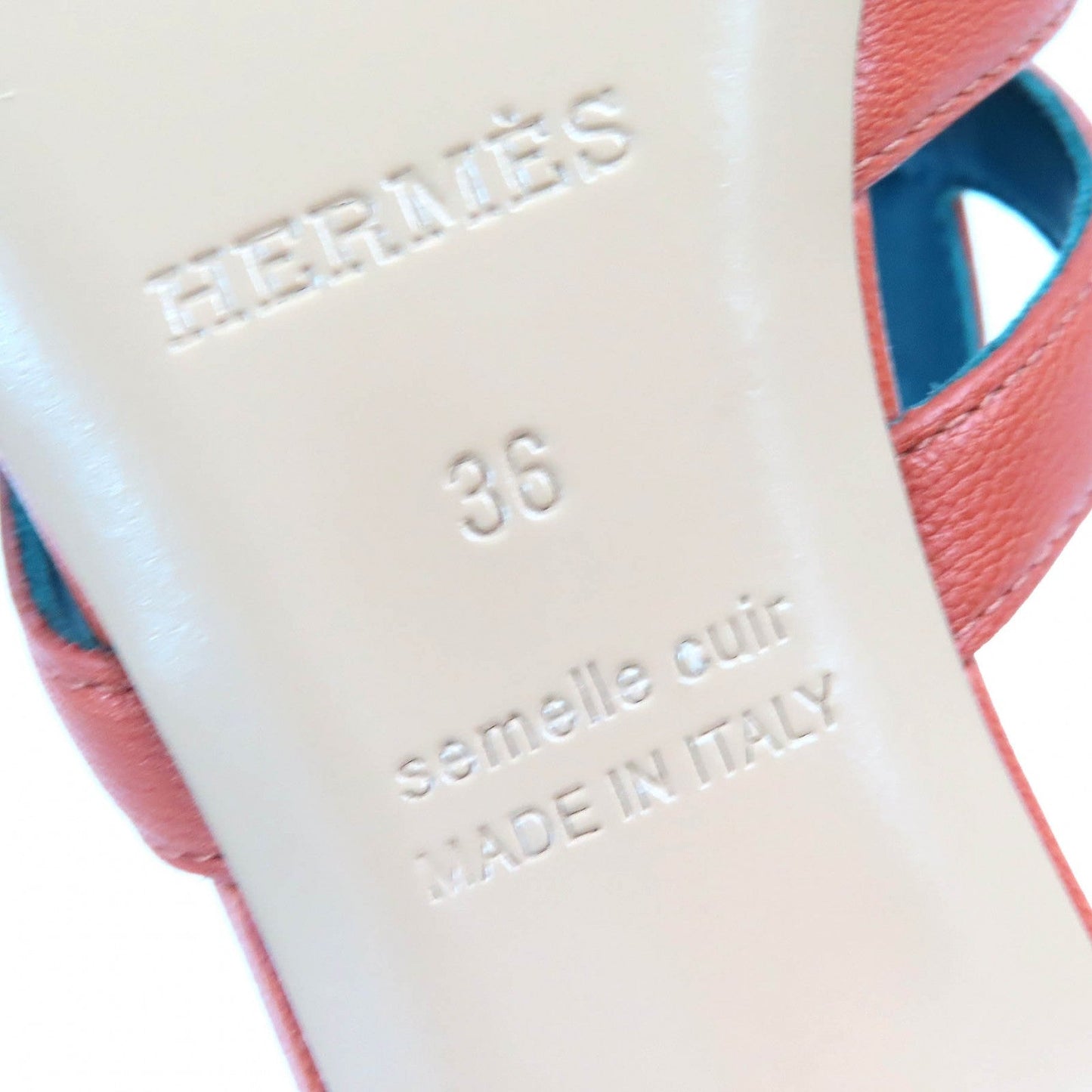 HERMES Sandals 211070Z leather Brown candy 36