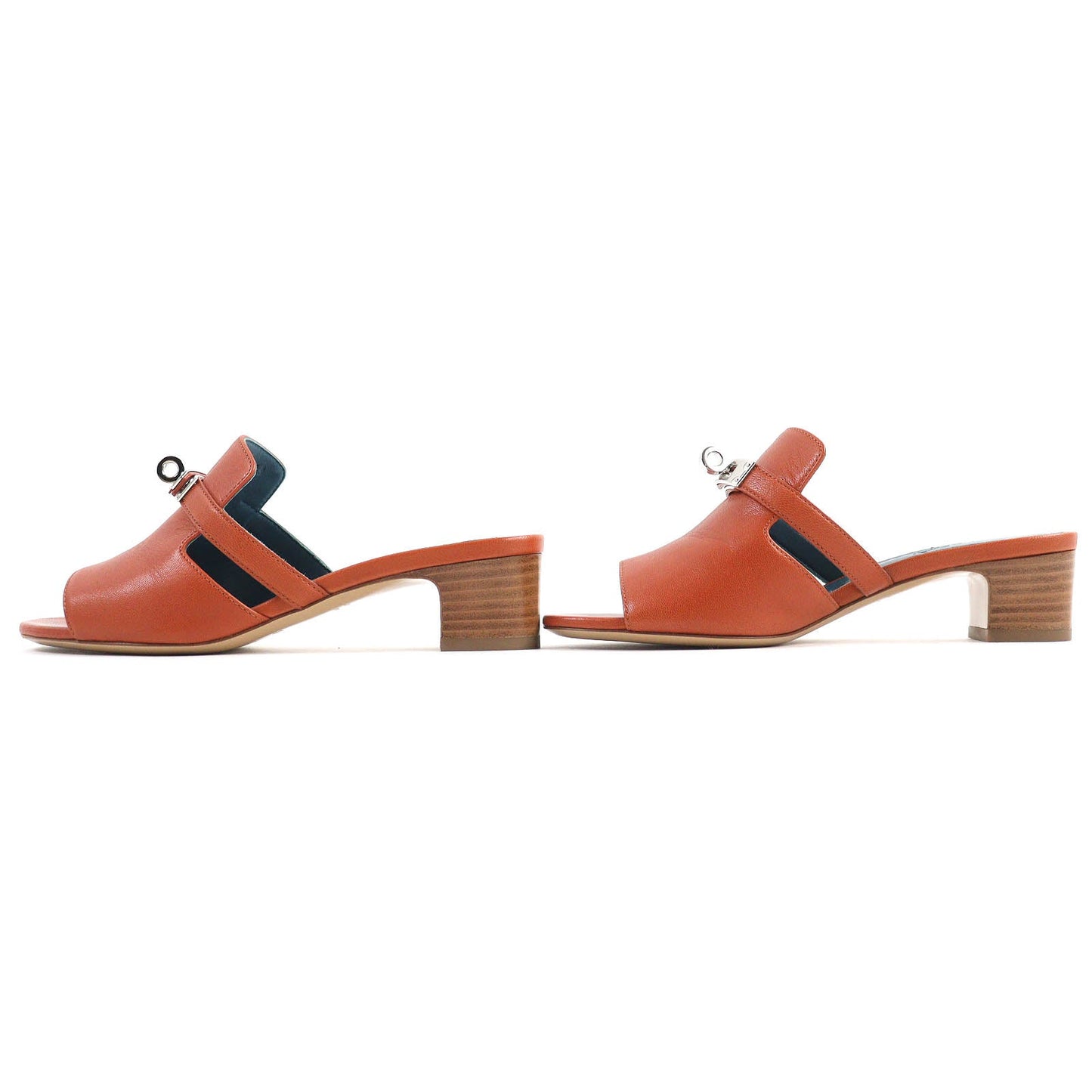 HERMES Sandals 211070Z leather Brown candy 36