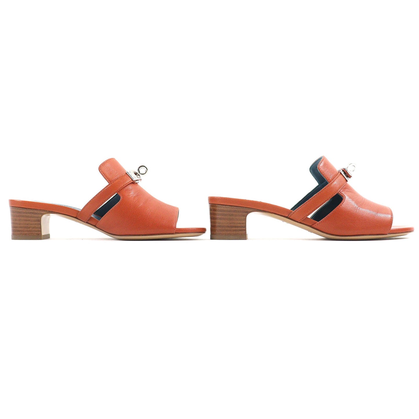 HERMES Sandals 211070Z leather Brown candy 36