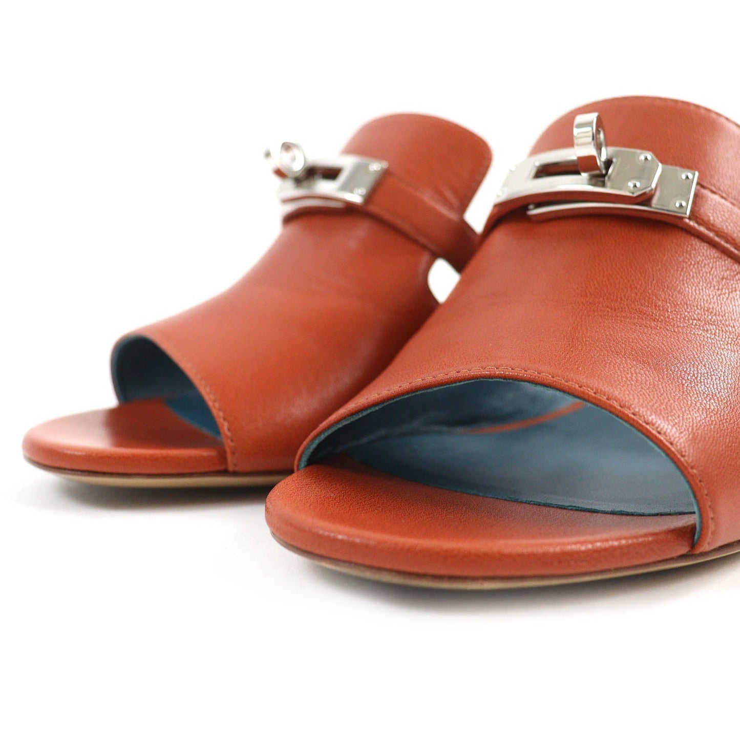 HERMES Sandals 211070Z leather Brown candy 36