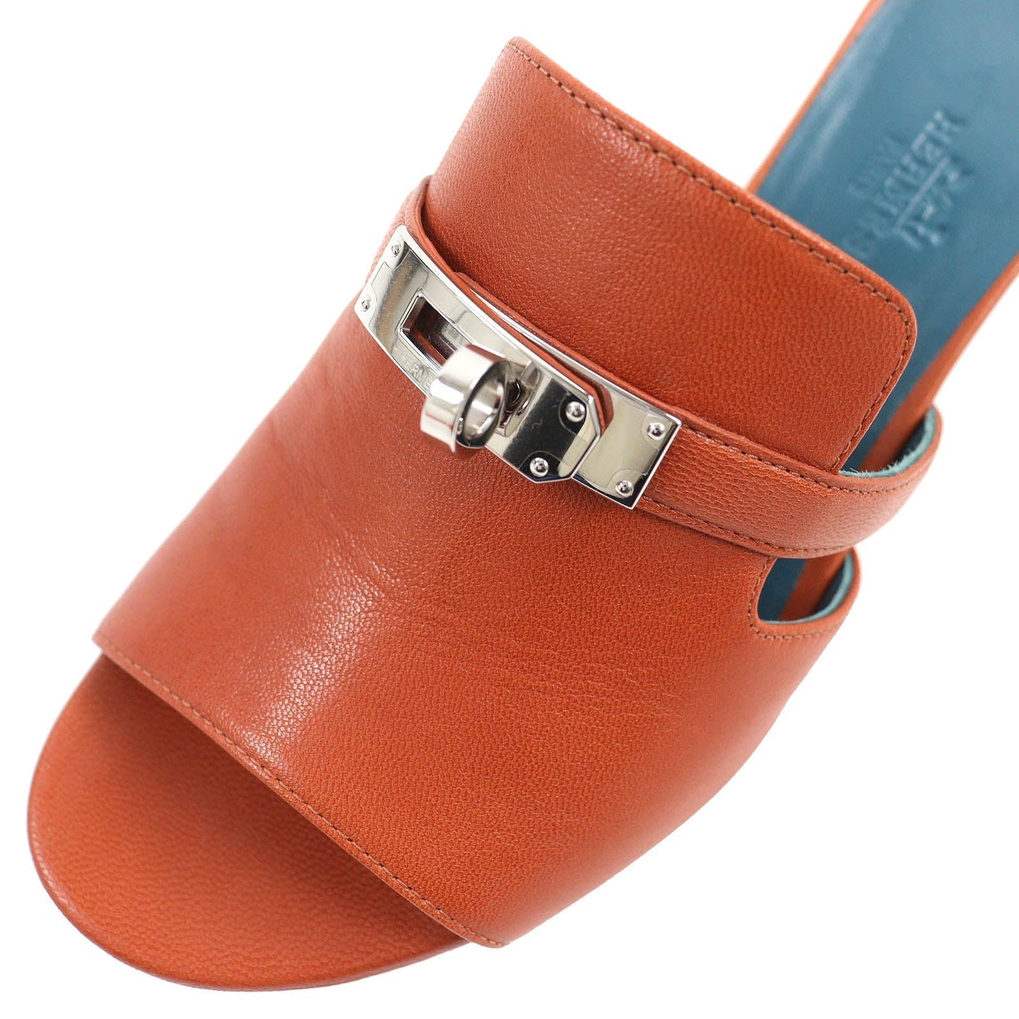 HERMES Sandals 211070Z leather Brown candy 36