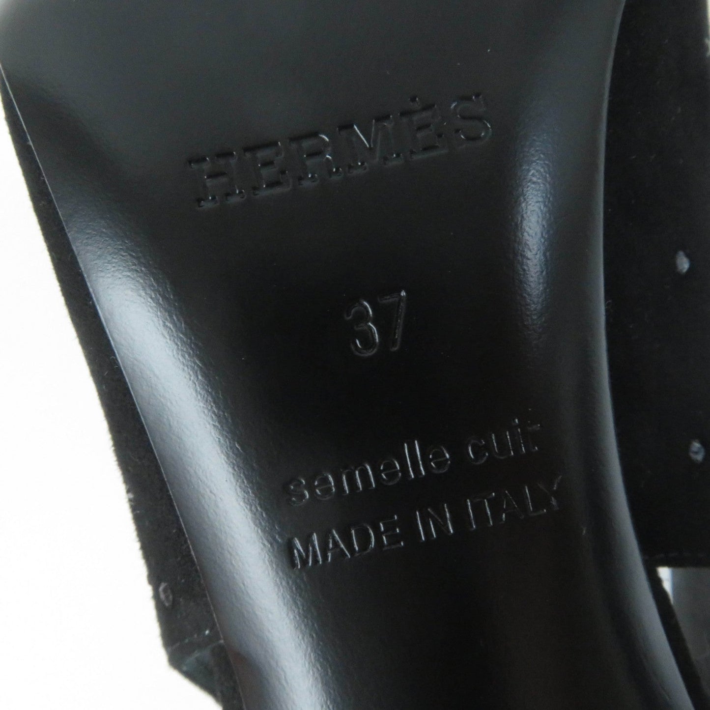 HERMES pumps Suede leather black Strath 90Festive Festive 90 37