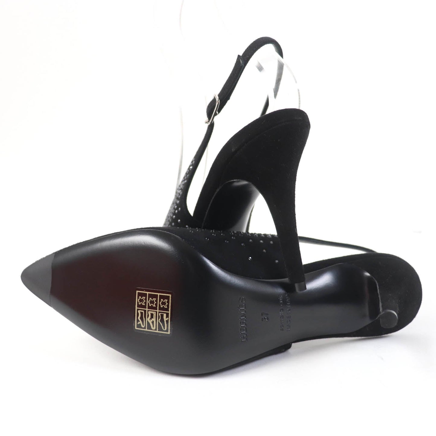 HERMES pumps Suede leather black Strath 90Festive Festive 90 37
