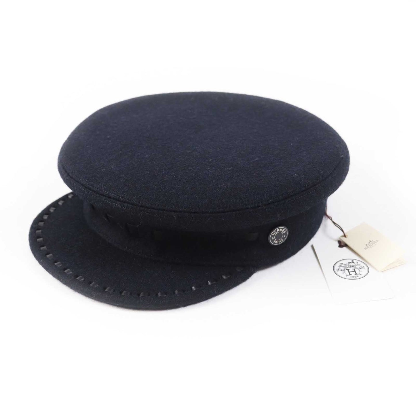 HERMES Casquette wool Dark navy saint malo 58