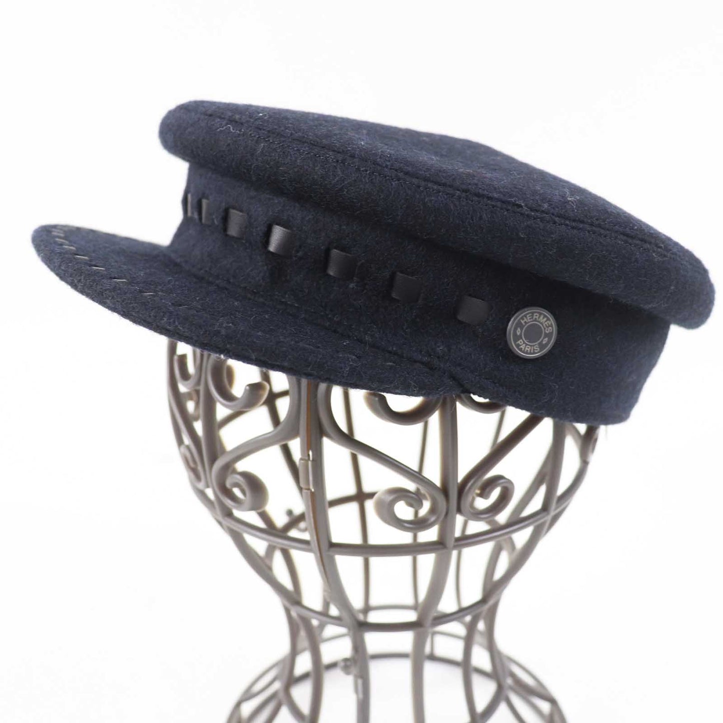 HERMES Casquette wool Dark navy saint malo 58