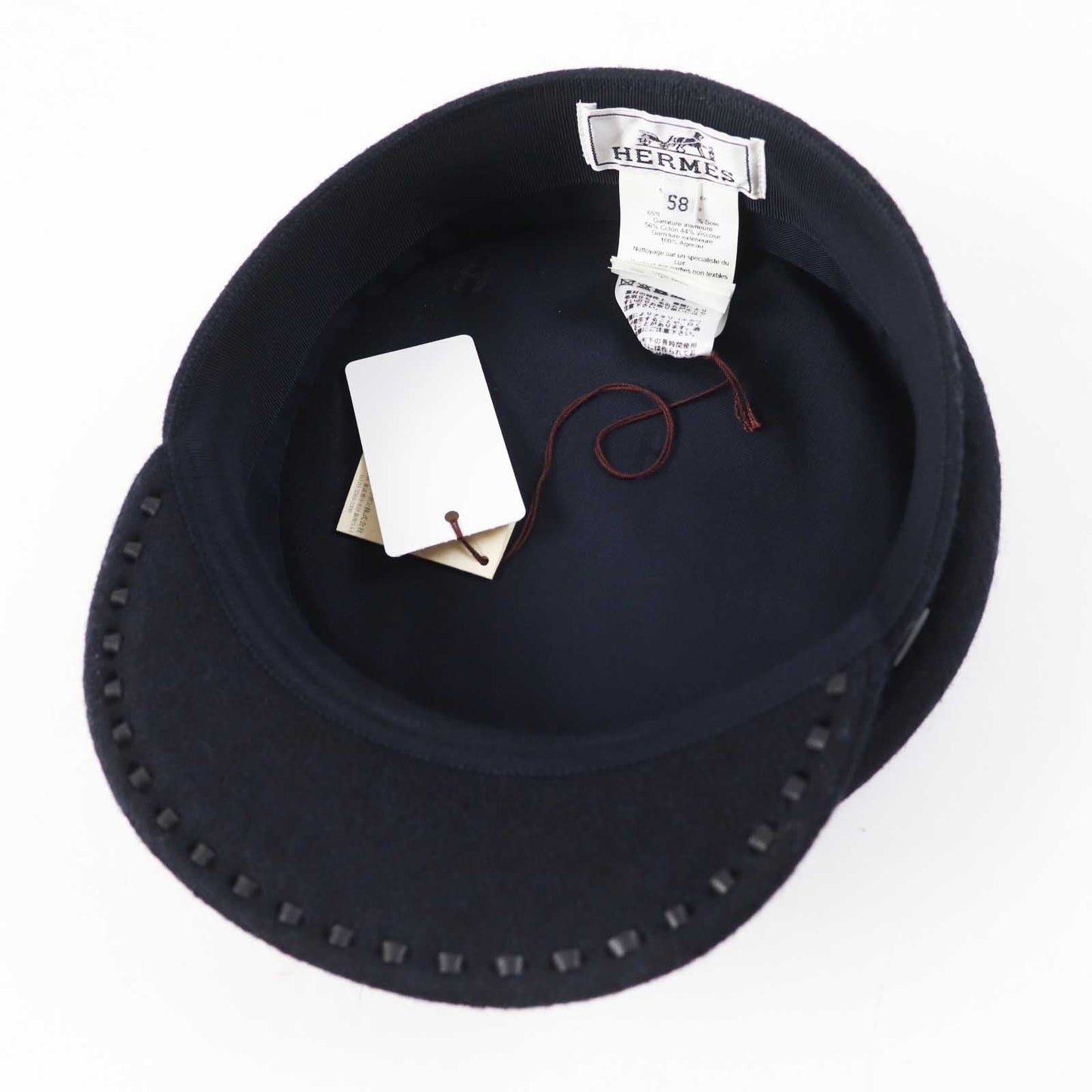 HERMES Casquette wool Dark navy saint malo 58