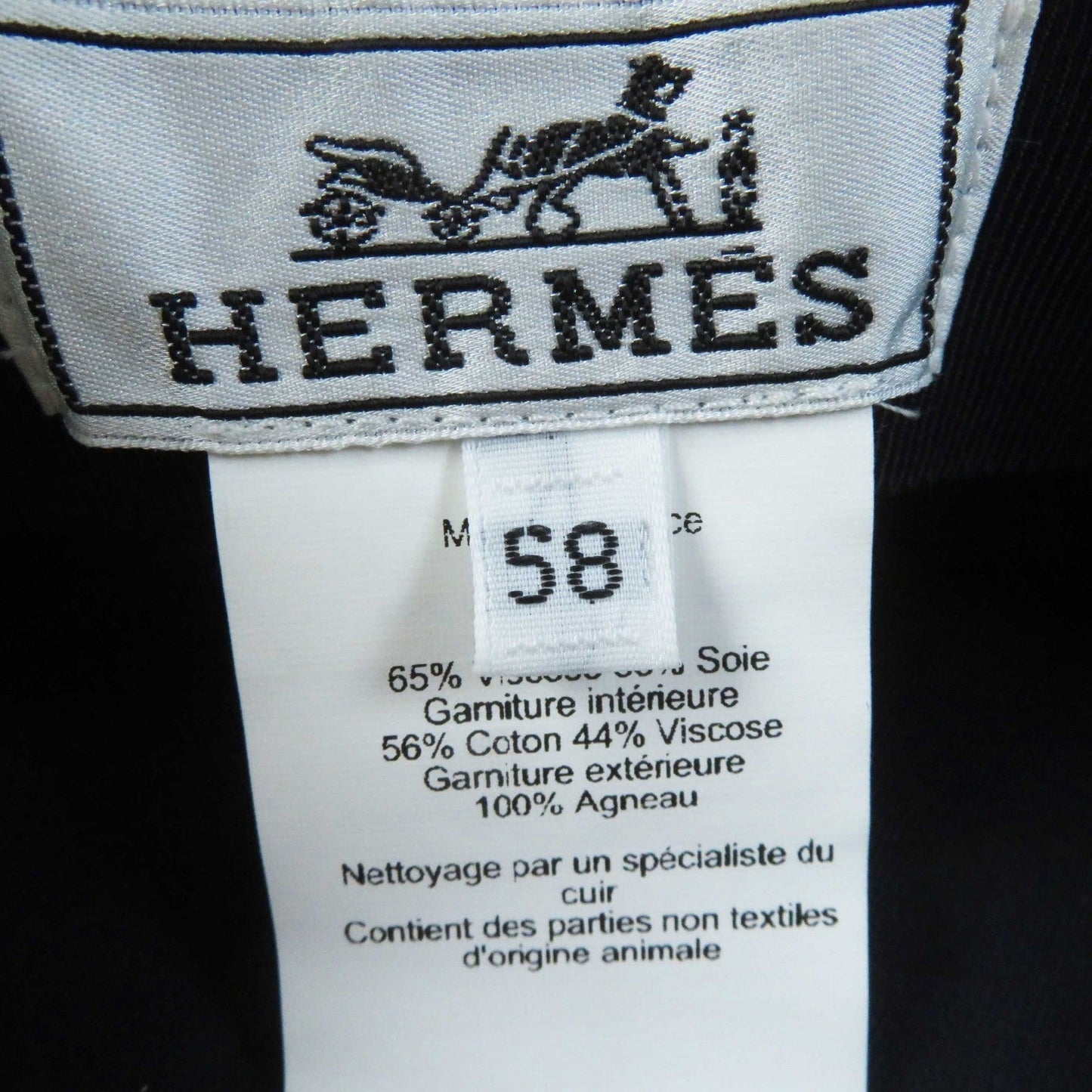 HERMES Casquette wool Dark navy saint malo 58