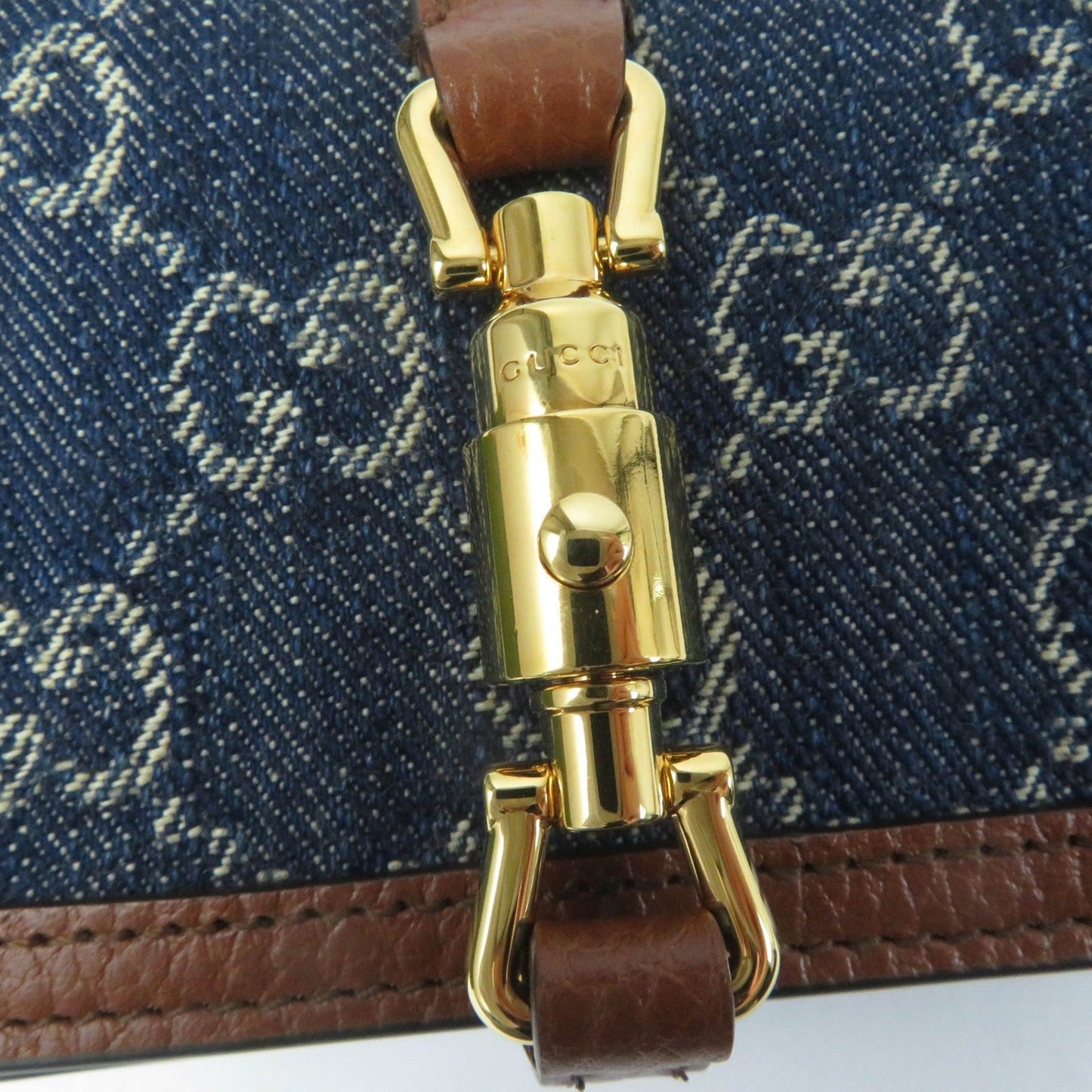 GUCCI Bifold Wallet 645536 denim Indigo Gucci Jackie 1961 Card Case Wallet