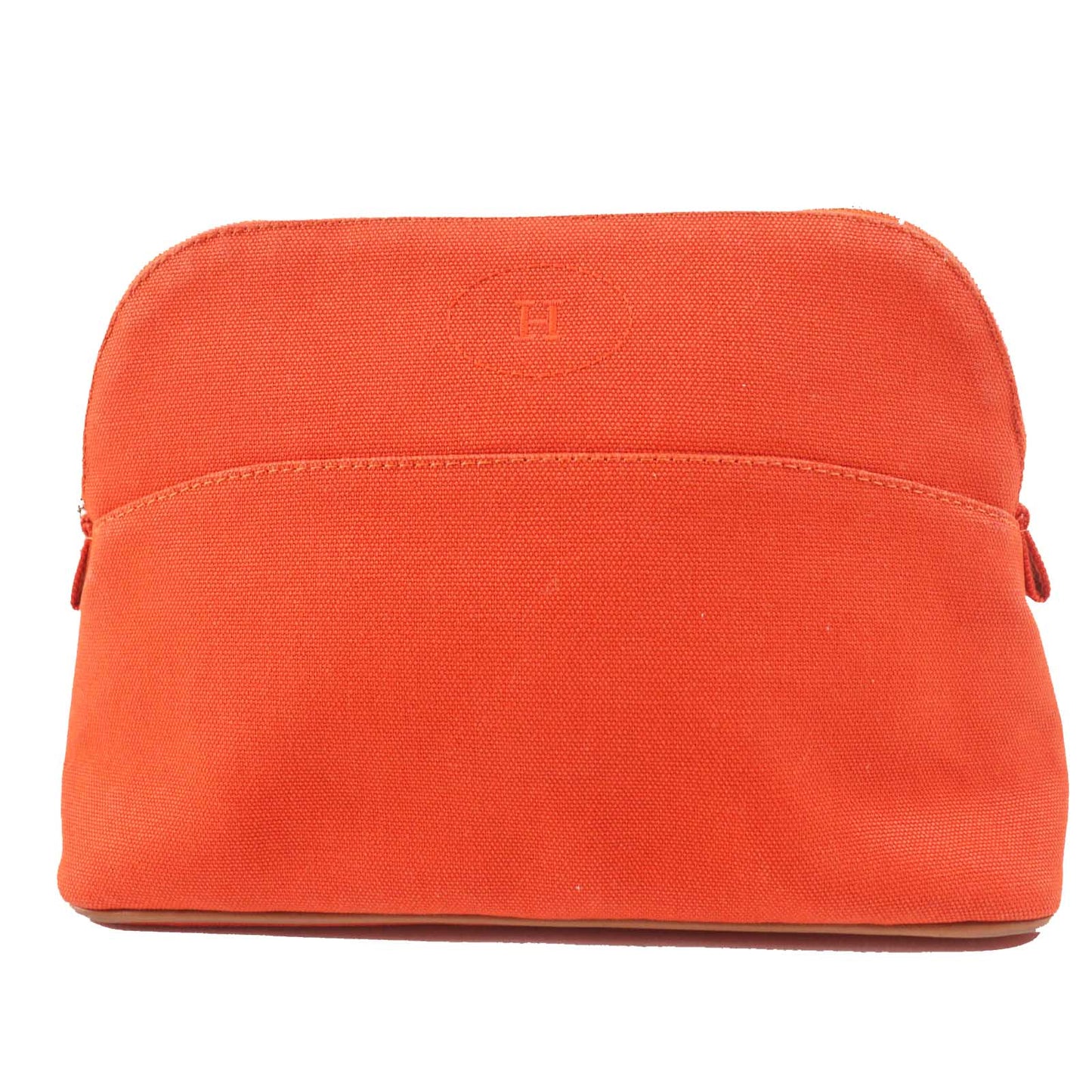 HERMES Pouch cotton Orange Bored Pouch MM