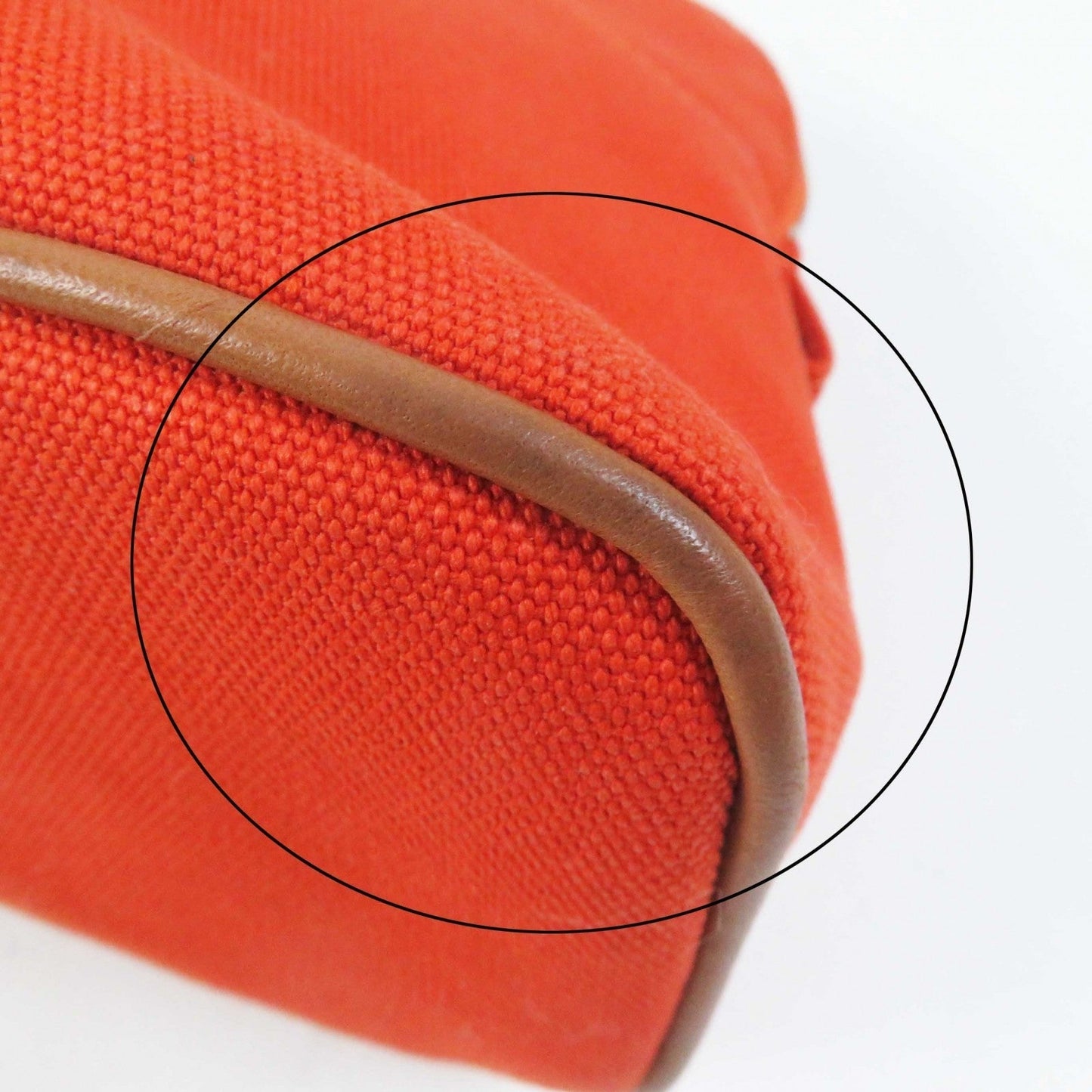 HERMES Pouch cotton Orange Bored Pouch MM