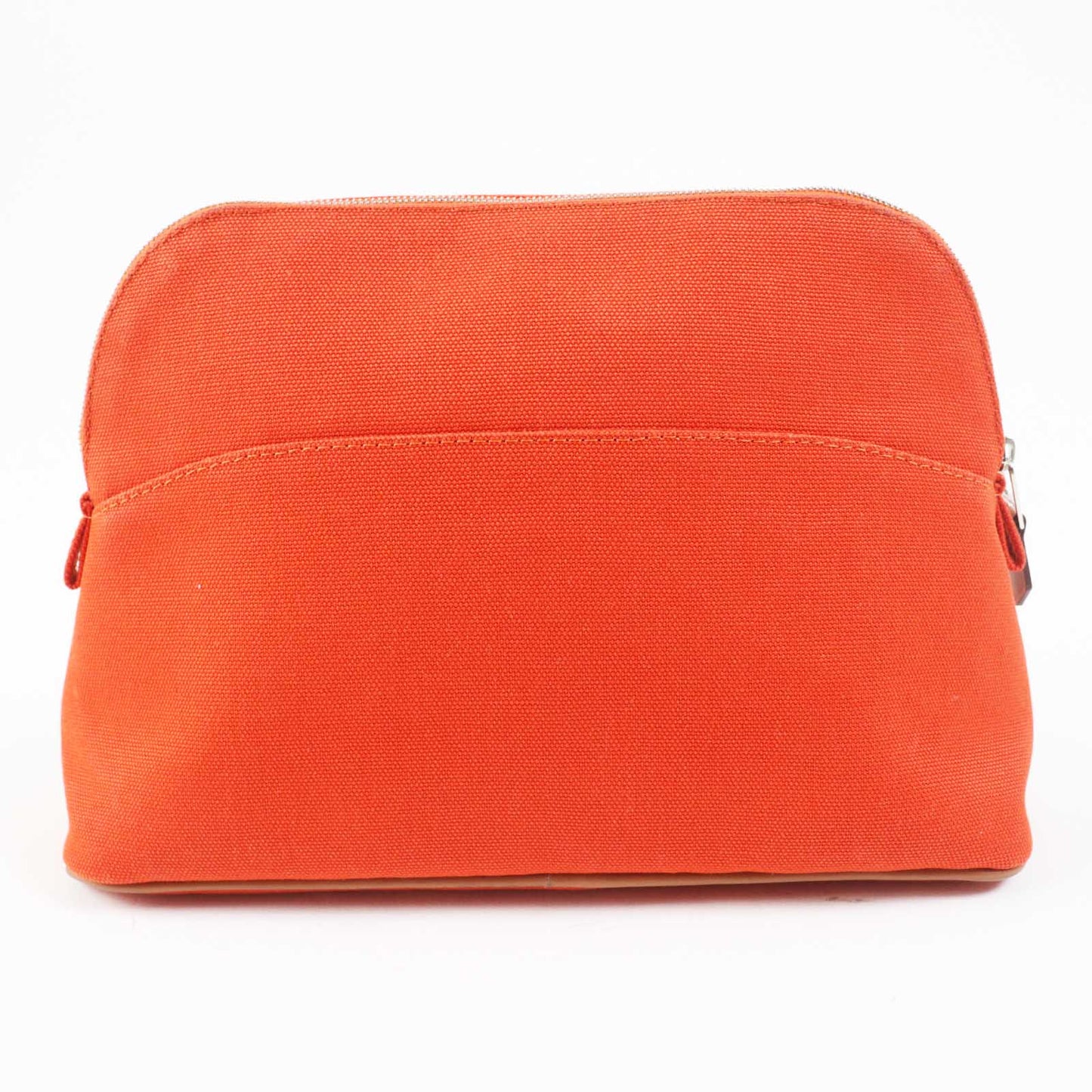 HERMES Pouch cotton Orange Bored Pouch MM