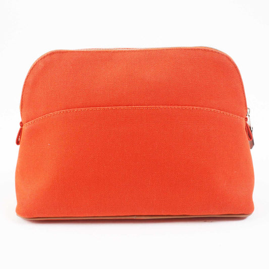 HERMES Pouch cotton Orange Bored Pouch MM