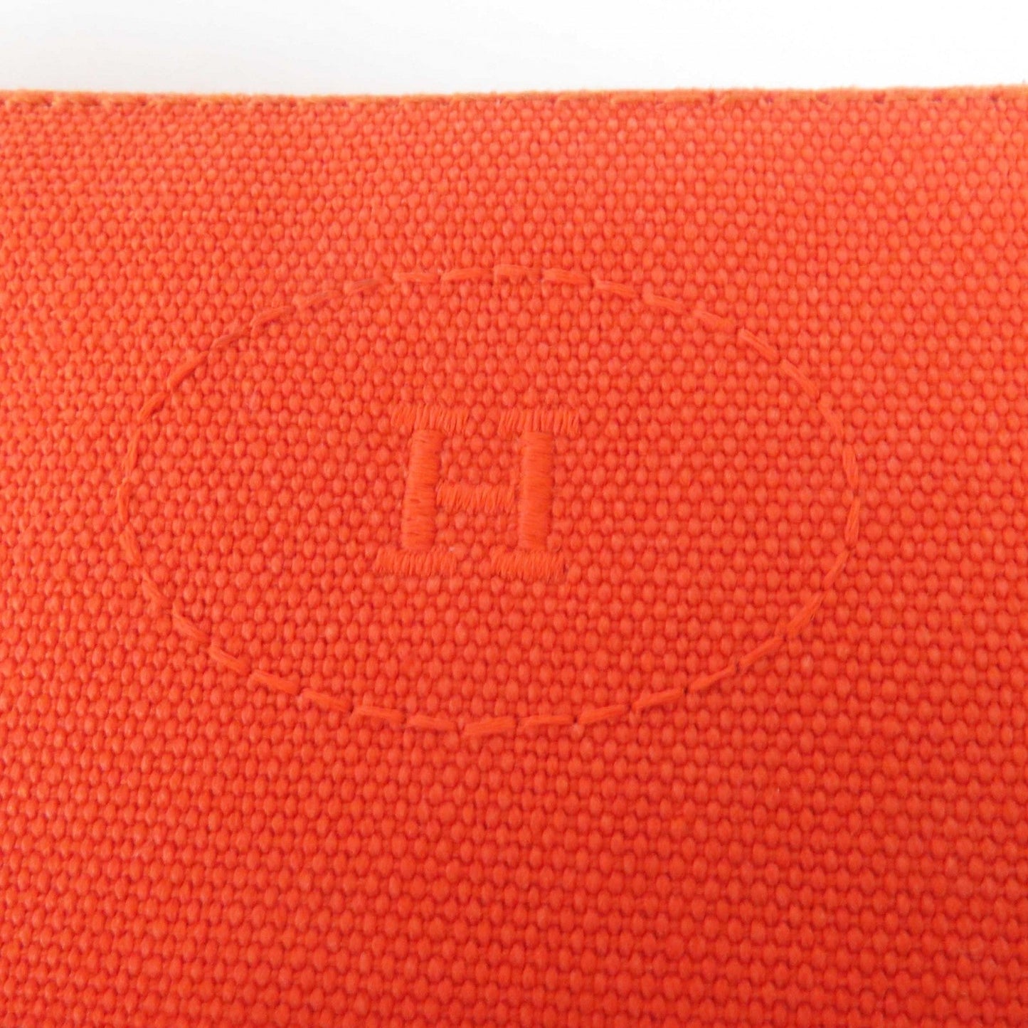 HERMES Pouch cotton Orange Bored Pouch MM