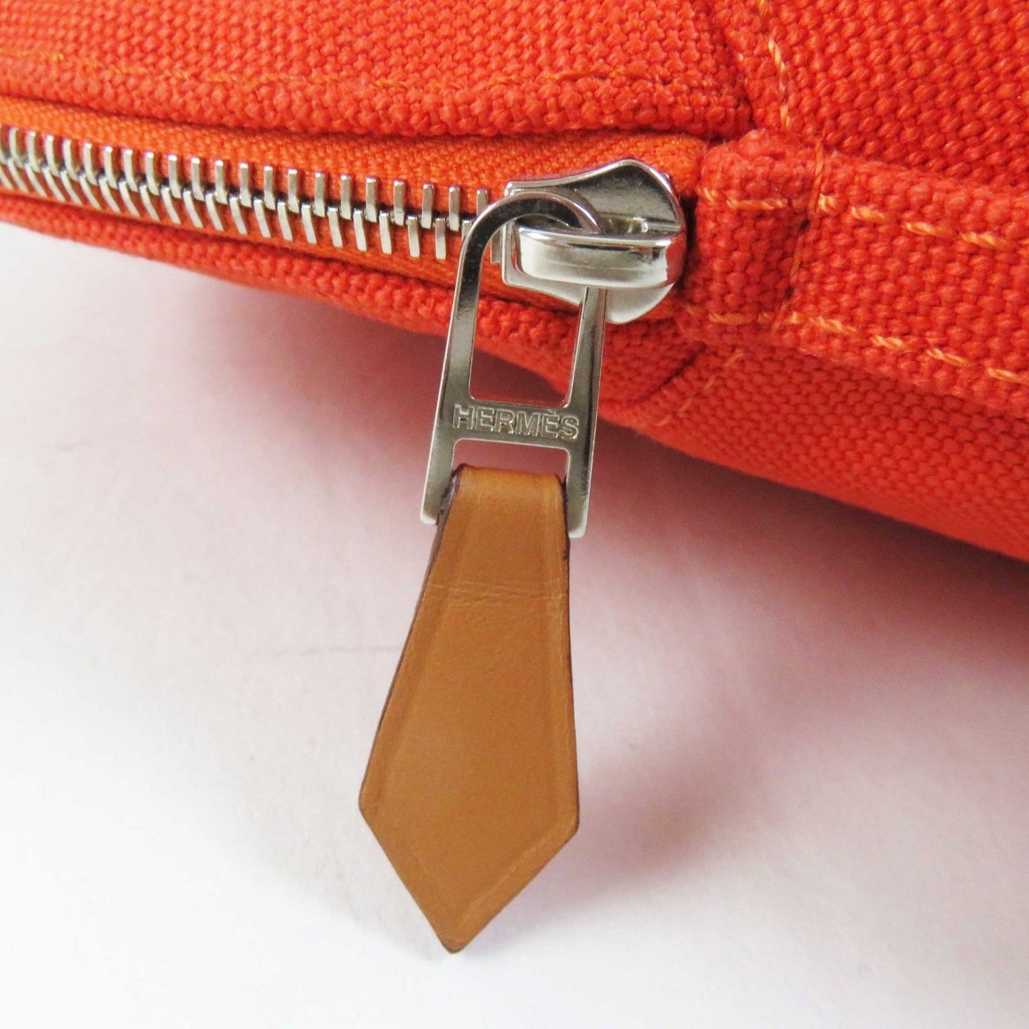 HERMES Pouch cotton Orange Bored Pouch MM