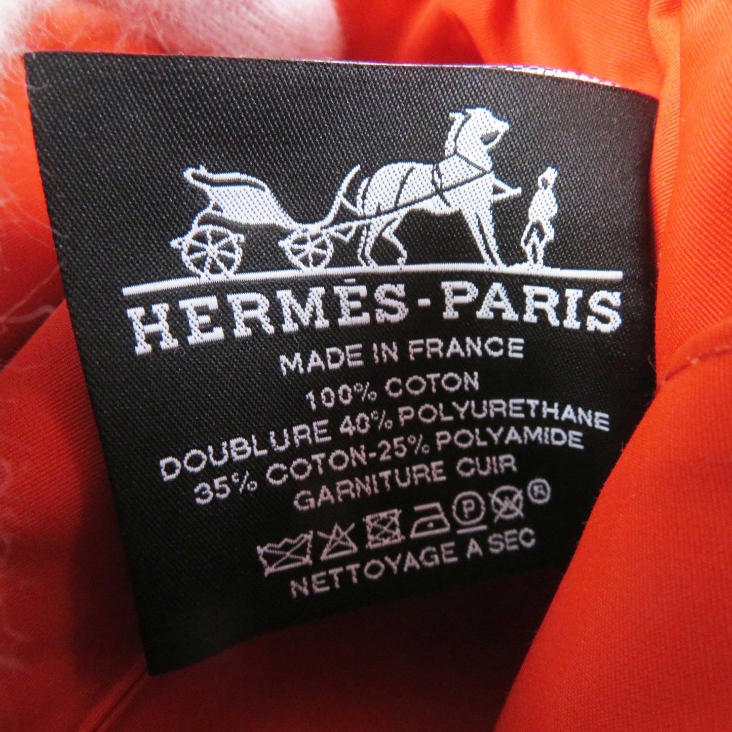 HERMES Pouch cotton Orange Bored Pouch MM